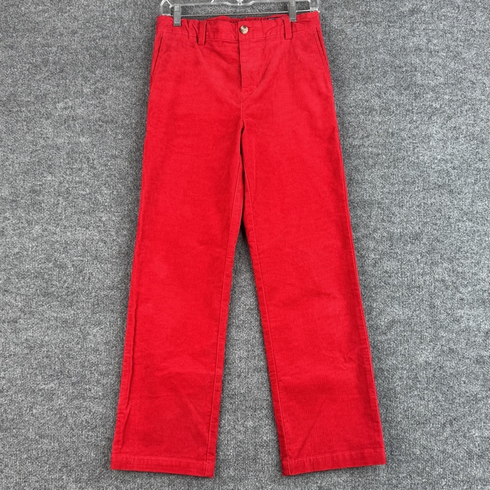 Vineyard Vines Breaker Pants Boys 18 Red Corduroy Stretch Holiday Preppy